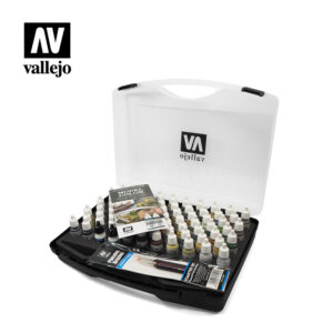 Vallejo Military Model Color Paint Set in Plastic Storage Case (72 Colors & Brushes) - 70173