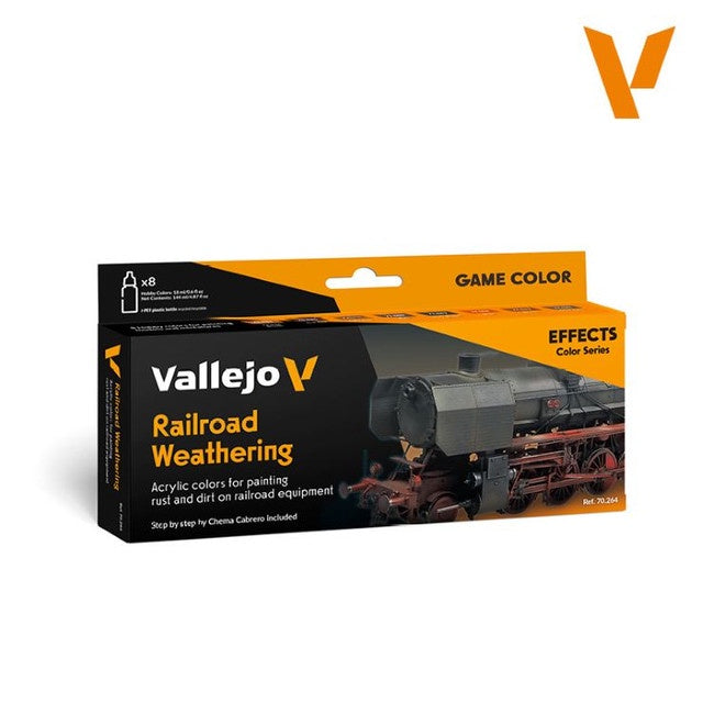 Vallejo 70264 - Railroad Weathering Paint Set (8 Colors) Vallejo Paint