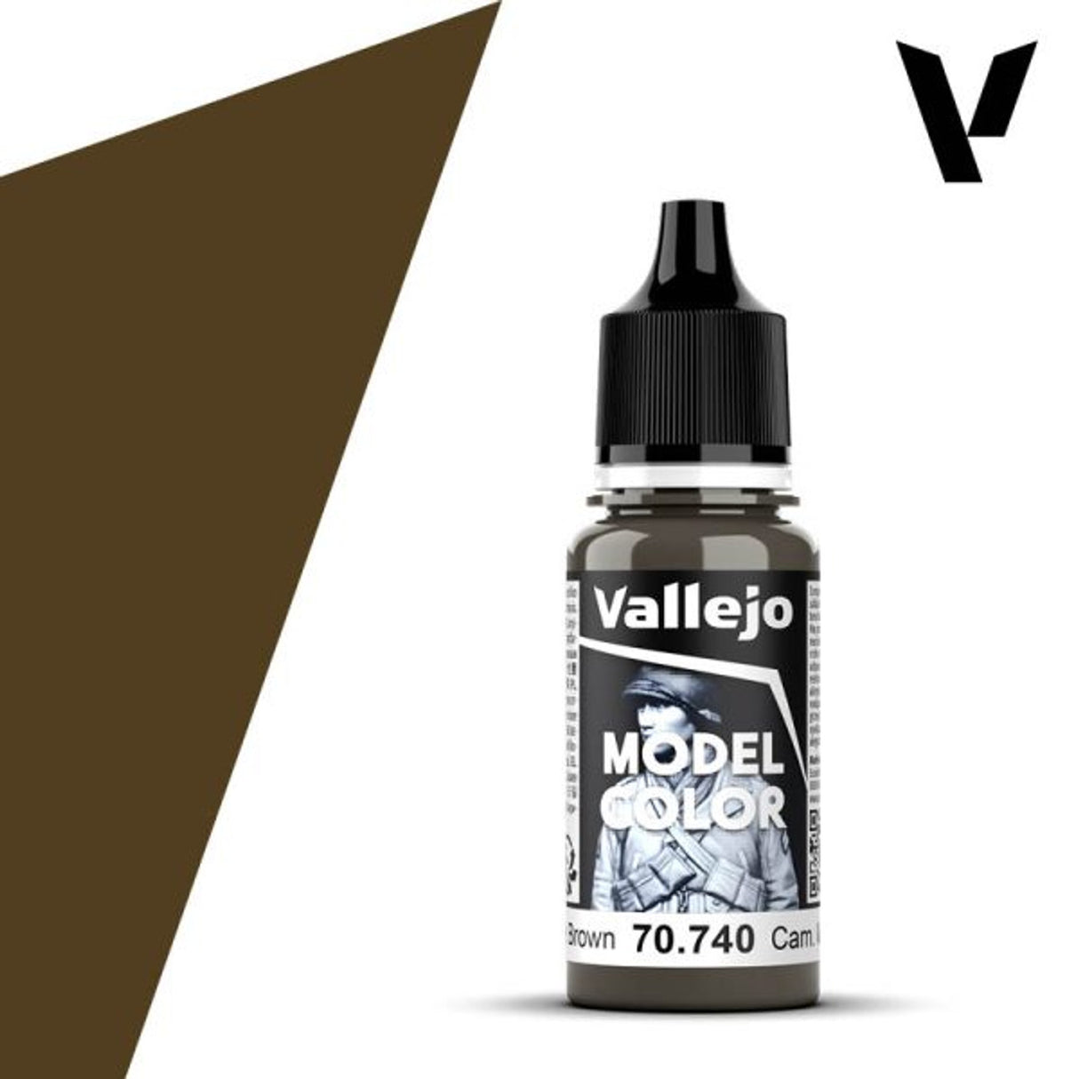 Vallejo 18ml Bottle Camouflage Middle Brown Model Color - 70740