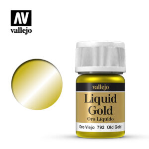 Vallejo 35ml Bottle Metallic Liquid Old Gold Model Color - 70792