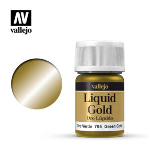 Vallejo 35ml Bottle Metallic Liquid Green Gold Model Color - 70795