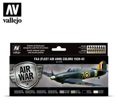 Vallejo 17ml Bottle FAA (Fleet Air Arm) Colors 1939-1945 Model Air Paint Set (8 Colors) - 71147