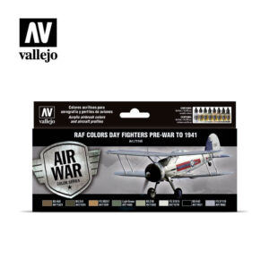 Vallejo 17ml Bottle RAF Day Fighter Pre-War to 1941 Model Air Paint Set (8 Colors) - 71149