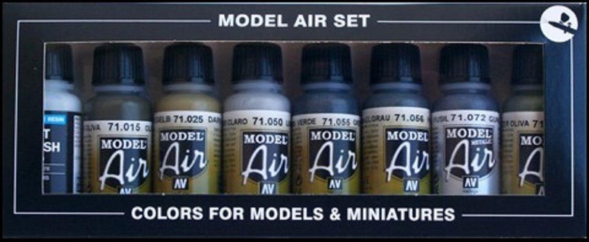 Vallejo 17ml Bottle Demag D7 Africa Corps Model Air Paint Set (8 Colors) - 71150