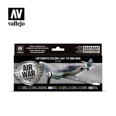 Vallejo 17ml Bottle Luftwaffe 1941 to End War Model Air War Paint Set (8 Colors) - 71166