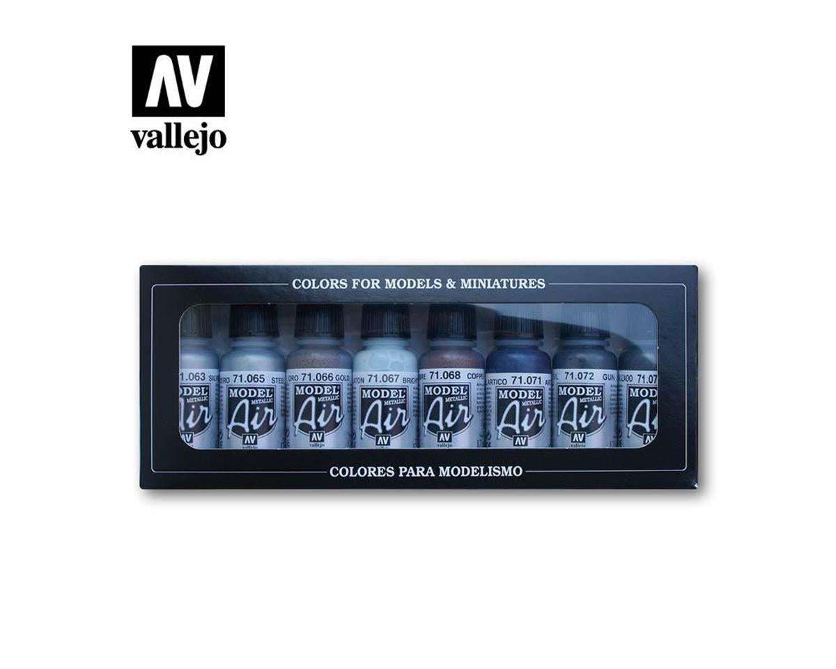 Vallejo 17ml Bottle Metallics Model Air Paint Set (8 Colors) - 71176