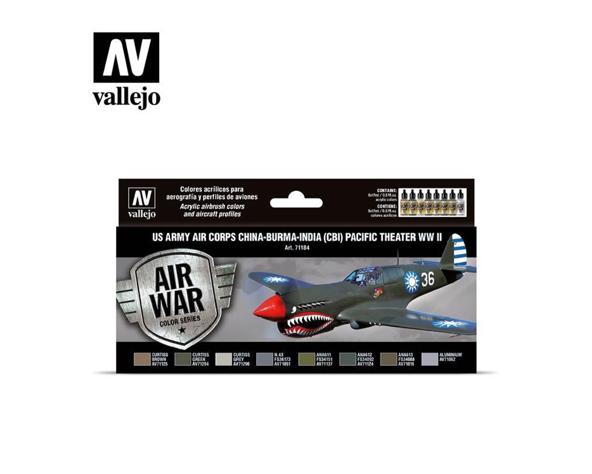 Vallejo 17ml Bottle US Army Air Corps China-Burma-India (CBI) Pacific Theater WWII Model Air Paint Set (8 Colors) - 71184