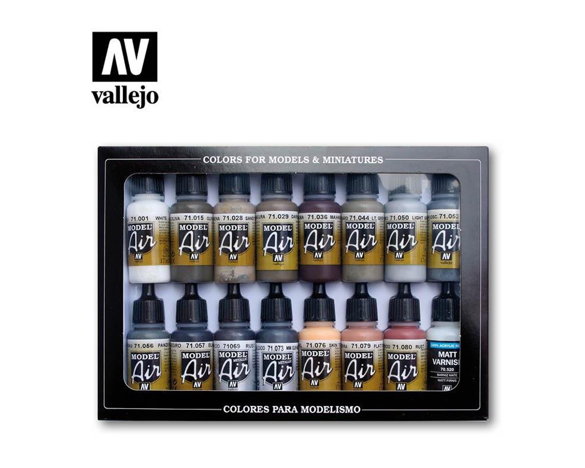 Vallejo 17ml Bottle Weathering Model Air Paint Set (16 Colors) - 71194