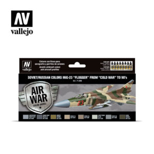 Vallejo 17ml Bottle Soviet/Russian Colors MiG23 Flogger from Cold War to 90's Model Air Paint Set (8 Colors) - 71606