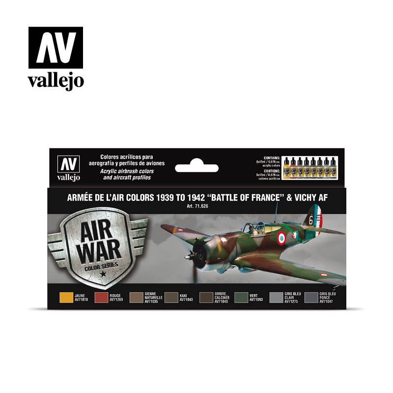 Vallejo Armée de l'Air colors 1939 to 1942 "Battle of France" & Vichy AF - 71626