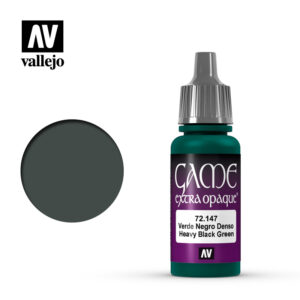 Vallejo 17ml Bottle Heavy Black Green Opaque Game Color - 72147