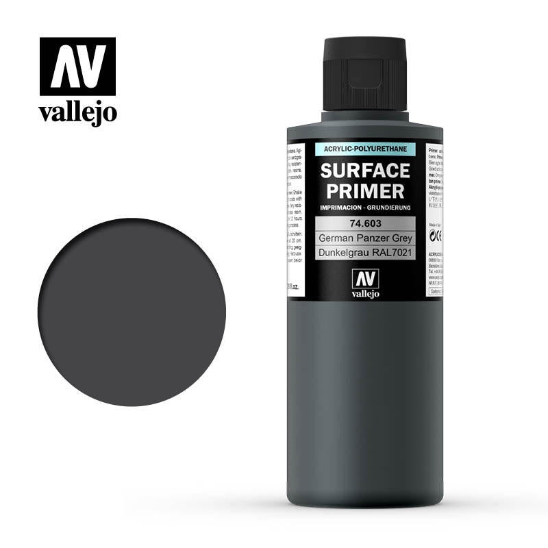 Vallejo 200ml Bottle German Panzer Grey RAL 7021 Surface Primer - 74603