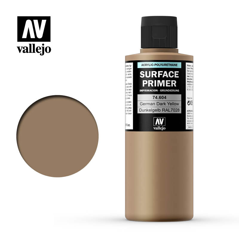 Vallejo 200ml Bottle German Dark Yellow RAL 7028 Surface Primer - 74604