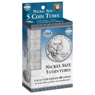 Whitman Coin Nickel Coin Tubes, 5 Count Boxe - WHC0794828957