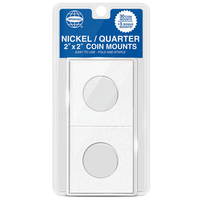 Whitman Coin Nickel-Quarter Mylar Coin Mount (35 Count) - WHC26830