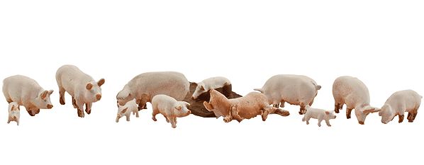 Woodland Scenics WOOA1957 Yorkshire Pigs - Scenic Accents(R) -- pkg(12) - WOOA1957