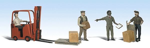 Woodland Scenics Scenic Accents(R) Figures -- Workers with Forklift - WOOA2192