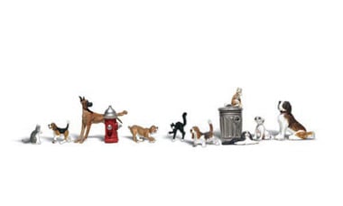 Woodland Scenics Scenic Accents(R) Animal Figures -- Dogs & Cats pkg(10) - WOOA2725