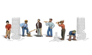 Woodland Scenics Scenic Accents(R) Figures -- Lumberjacks pkg(6) - WOOA2735