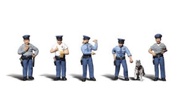 Woodland Scenics Scenic Accents(R) Figures -- Policement & Canine Cop pkg(6) - WOOA2736