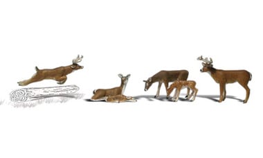 Woodland Scenics Scenic Accents(R) -- White-Tail Deer pkg(6) - WOOA2738