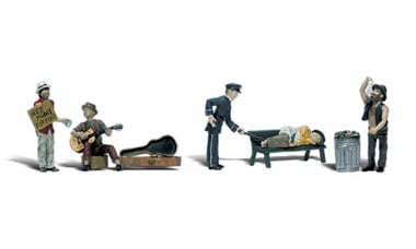 Woodland Scenics Scenic Accents(R) Figures -- Park Bums with Accessories pkg(4) - WOOA2749