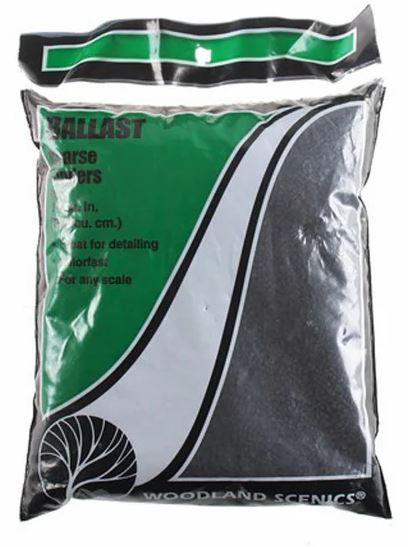 Woodland Scenics Coarse Ballast Bag, Cinders/18 cu. in. - WOOB90