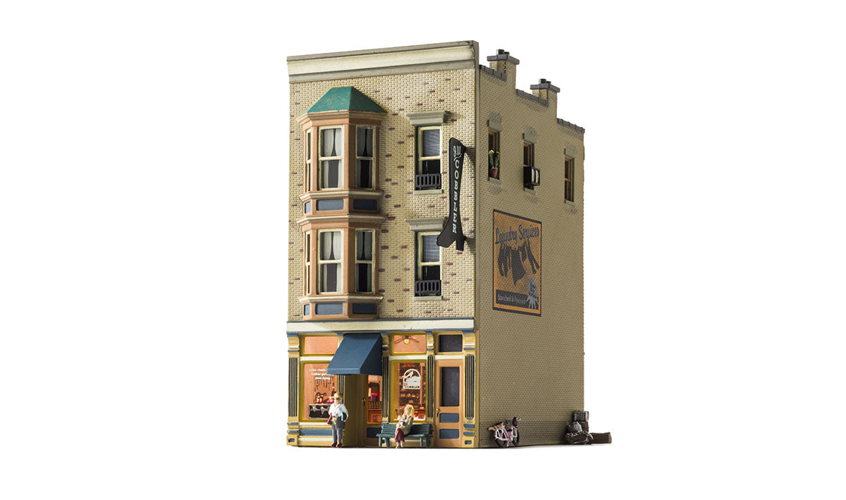 Woodland Scenics N Scale: J.W. Cobbler - Built & Ready(R) Landmark Structures(R) -- Assembled - 1-3/16 x 1-3/4" 3 x 4.4cm - WOOBR4931