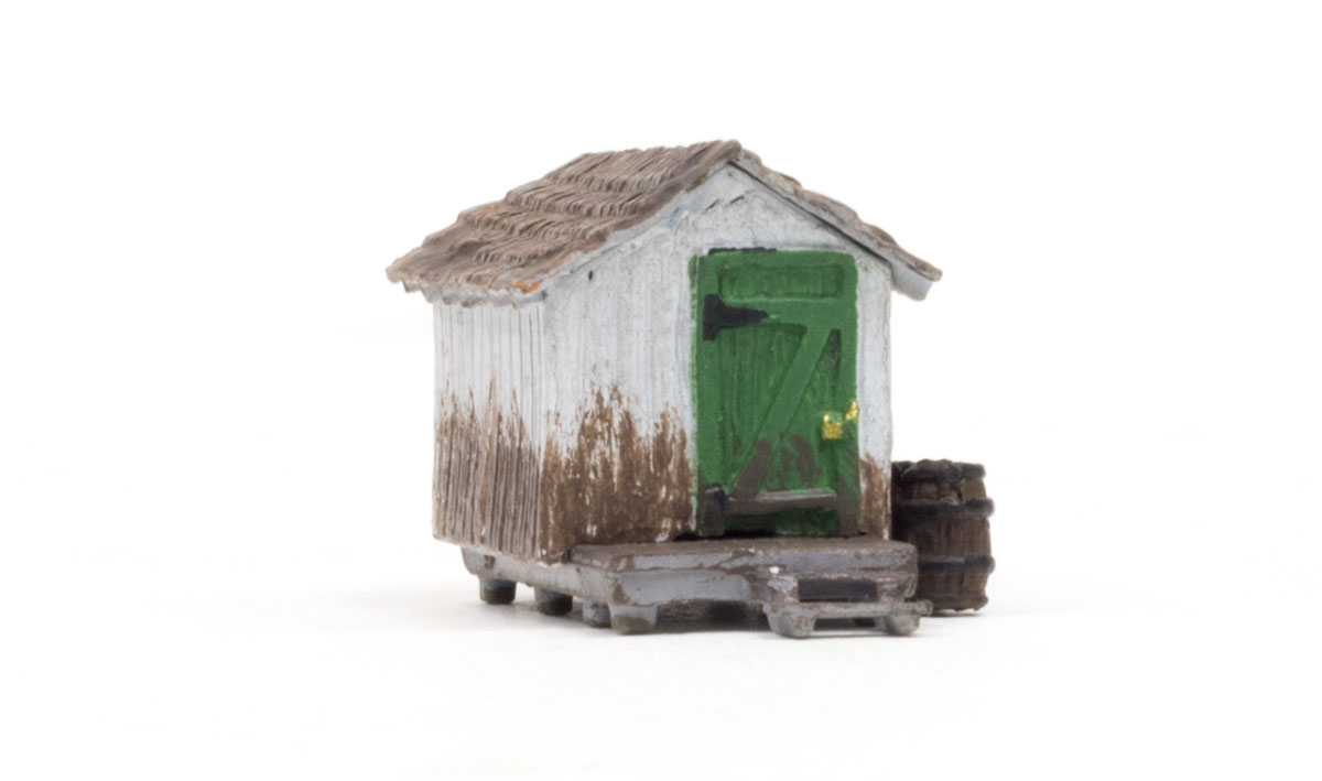 Woodland Scenics N Scale: Wood Shack - Built-&-Ready(R) Landmark Structures(R) -- Assembled - 23/32 x 1 1/8 x 11/16" 1.82 x 2.85 x 1.74 cm - WOOBR4948