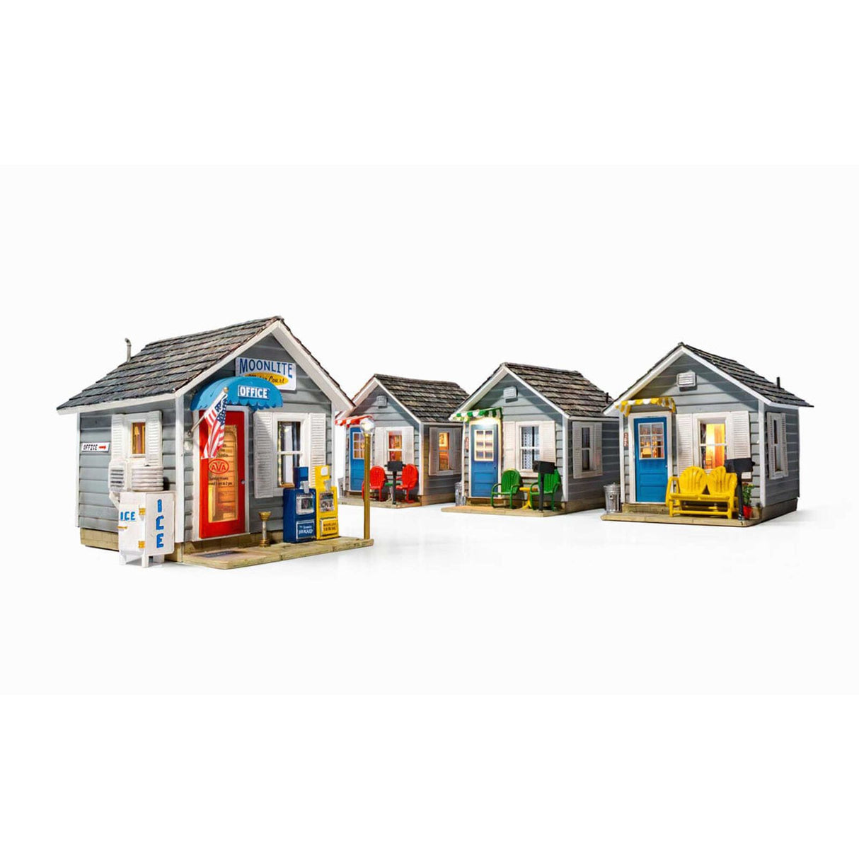 Woodland Scenics N Moonlite Motor Court - Built-&-Ready(R) Landmark Structure(R) -- Includes Office and 3 Rooms