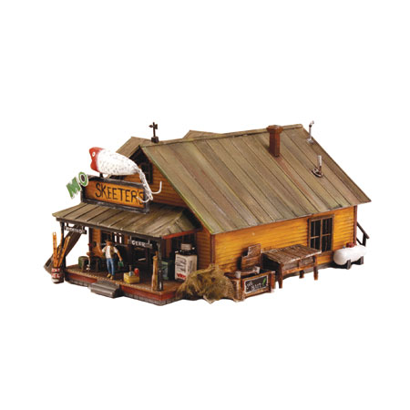 Woodland Scenics HO Scale: Mo Skeeters Bait & Tackle - Built-&-Ready(R) Landmark Structures(R) -- Assembled 3 11/16 x 5 1/4" 9.36 x 13.9 cm - WOOBR5047