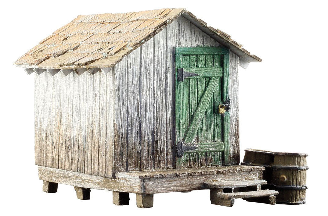 Woodland Scenics HO Scale: Wood Shack - Built-&-Ready(R) Landmark Structures(R) -- Assembled - 1-15/32 x 1 x 1-3/8", 3.73 x 2.54 x 3.49 cm - WOOBR5058