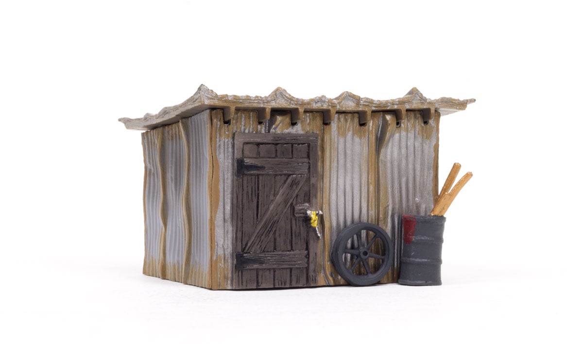 Woodland Scenics O Scale Tin Shack - Built-&-Ready(R) Landmark Structures(R) -- Assembled - 2-5/8 x 2-1/8 x 2-1/8" 6.7 x 5.4 x 5.4cm - WOOBR5856