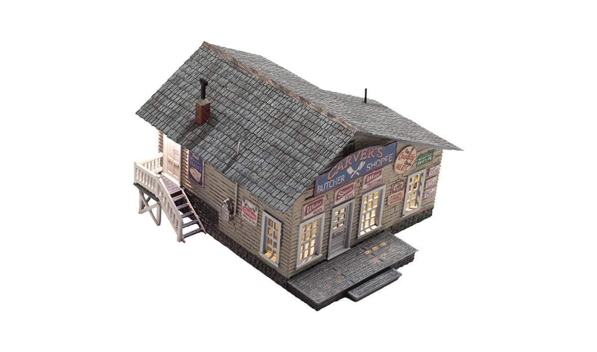 Woodland Scenics O Scale Carver's Butcher Shoppe - Built-&-Ready(R) -- Assembled - WOOBR5872