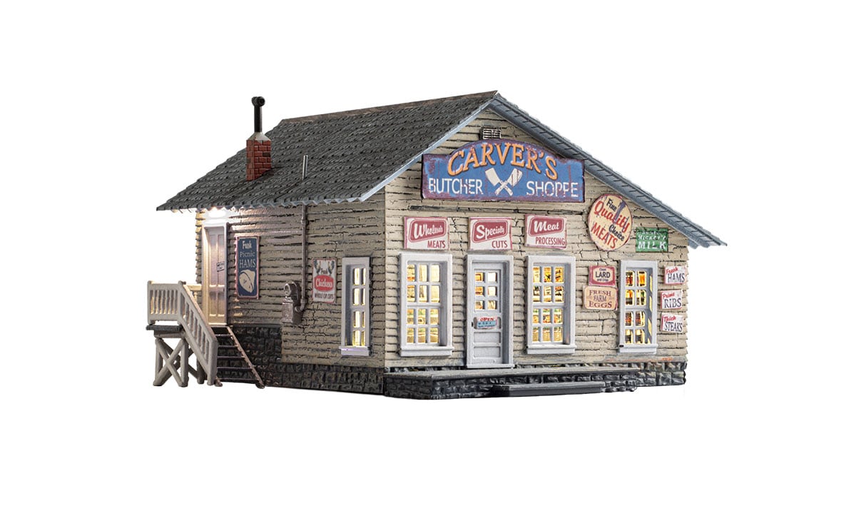 Woodland Scenics O Scale Carver's Butcher Shoppe - Built-&-Ready(R) -- Assembled - WOOBR5872