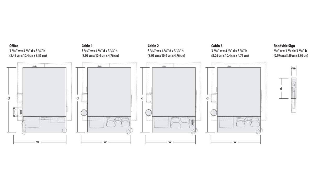 Woodland Scenics O Moonlite Motor Court - Built-&-Ready(R) Landmark Structure(R) -- Includes Office and 3 Rooms