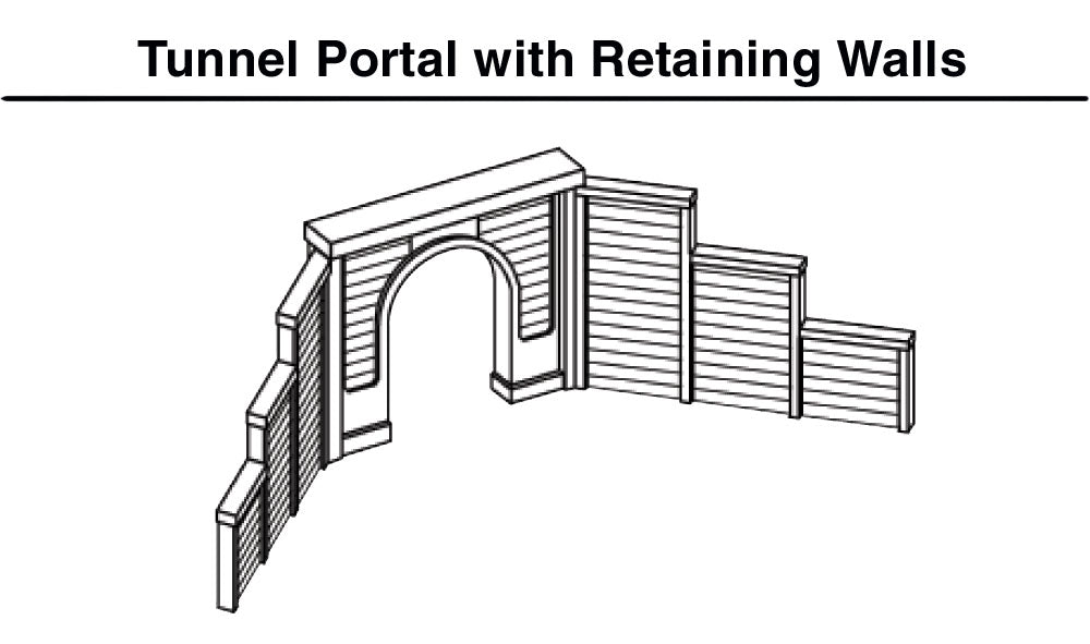 Woodland Scenics N Single Tunnel Portal, Concrete (2) - WOOC1152