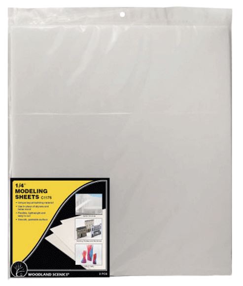 Woodland Scenics Modeling Sheets - 16 x 18" 40.6 x 45.7cm -- 1/4" .64cm Thick pkg(2) - WOOC1176