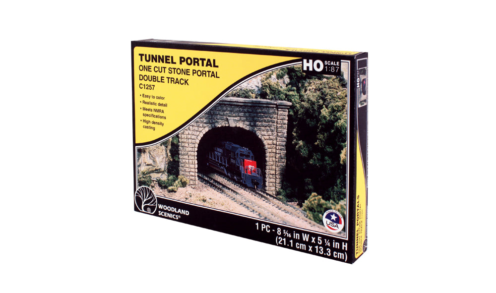 Woodland Scenics HO Double Tunnel Portal, Cut Stone - WOOC1257