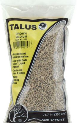 Woodland Scenics Medium Talus Bag, Brown/21.7 cu in - WOOC1275