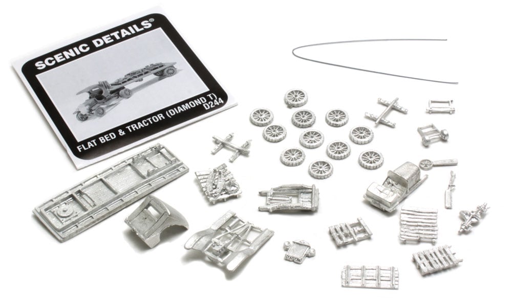 Woodland Scenics HO Tractor w/Flat Bed, Diamond T - WOOD244