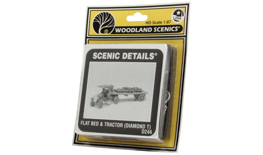 Woodland Scenics HO Tractor w/Flat Bed, Diamond T - WOOD244