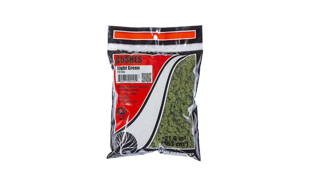 Woodland Scenics Bushes Bag, Light Green/18 cu. in. - WOOFC145