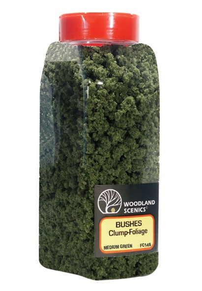 Woodland Scenics Bushes Shaker, Medium Green/50 cu. in. - WOOFC1646
