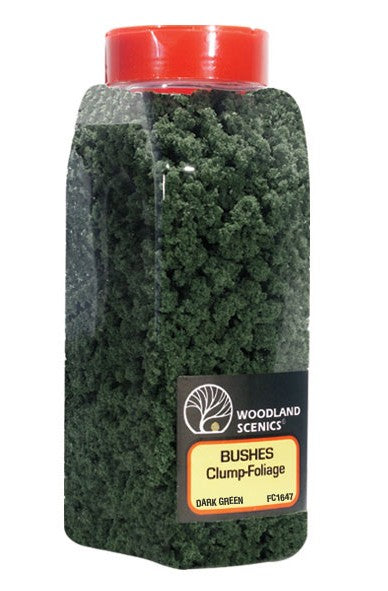 Woodland Scenics Bushes Shaker, Dark Green/50 cu. in. - WOOFC1647