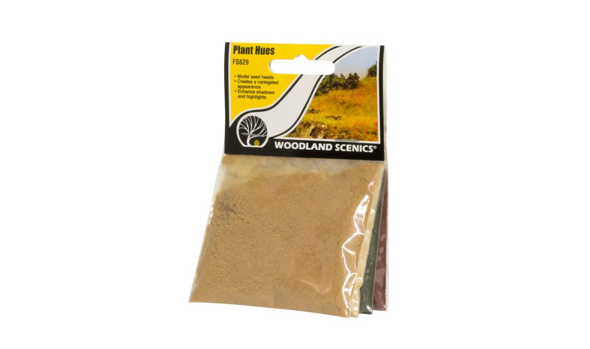 Woodland Scenics , Field System - Plant Hues - 1.8 Cubic Inches 29.5 Cubic Centimeters Each -- Golden, Wheat, Shadow Green, Red Switch - WOOFS629