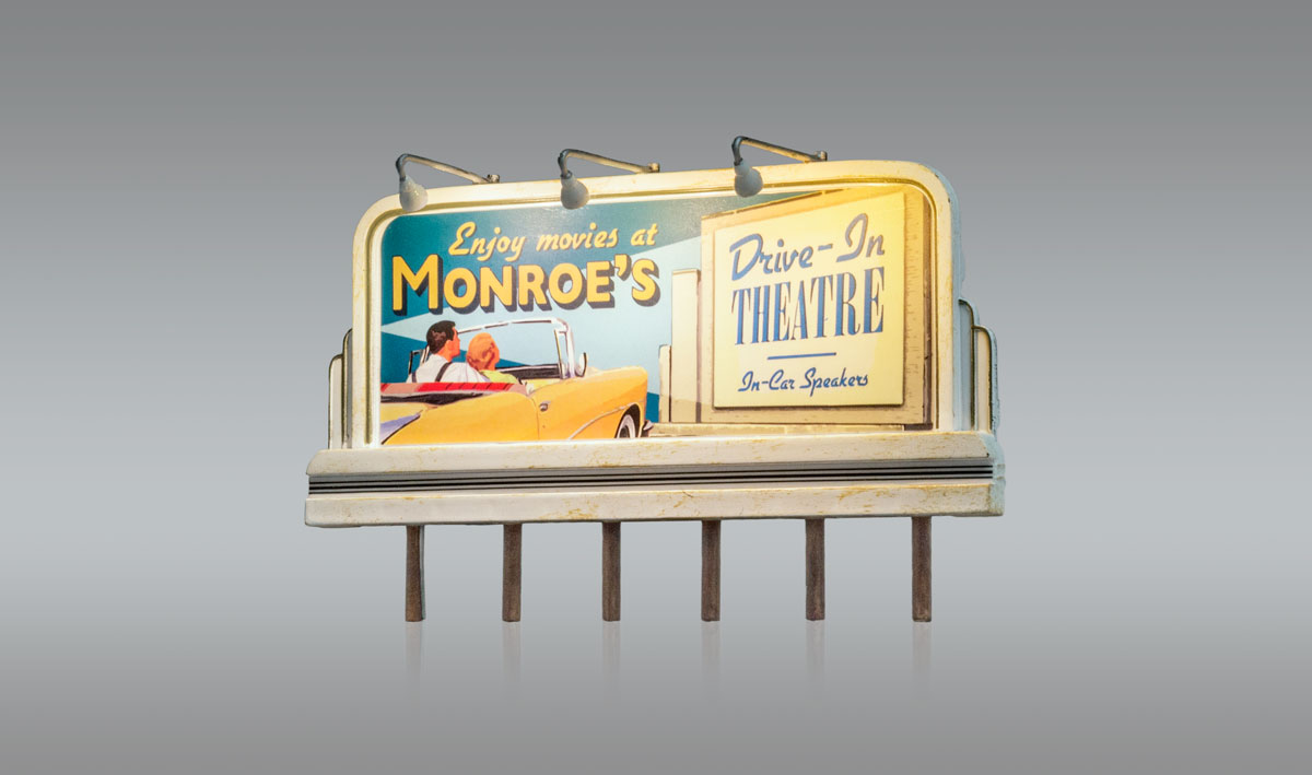 Woodland Scenics HO Monroe's Drive-In - WOOJP5794