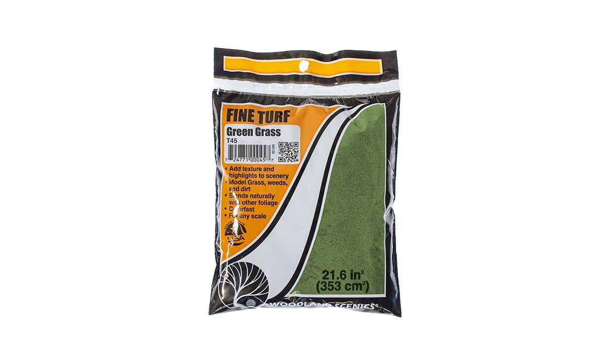 Woodland Scenics Fine Turf Bag, Green Grass/18 cu. in. - WOOT45