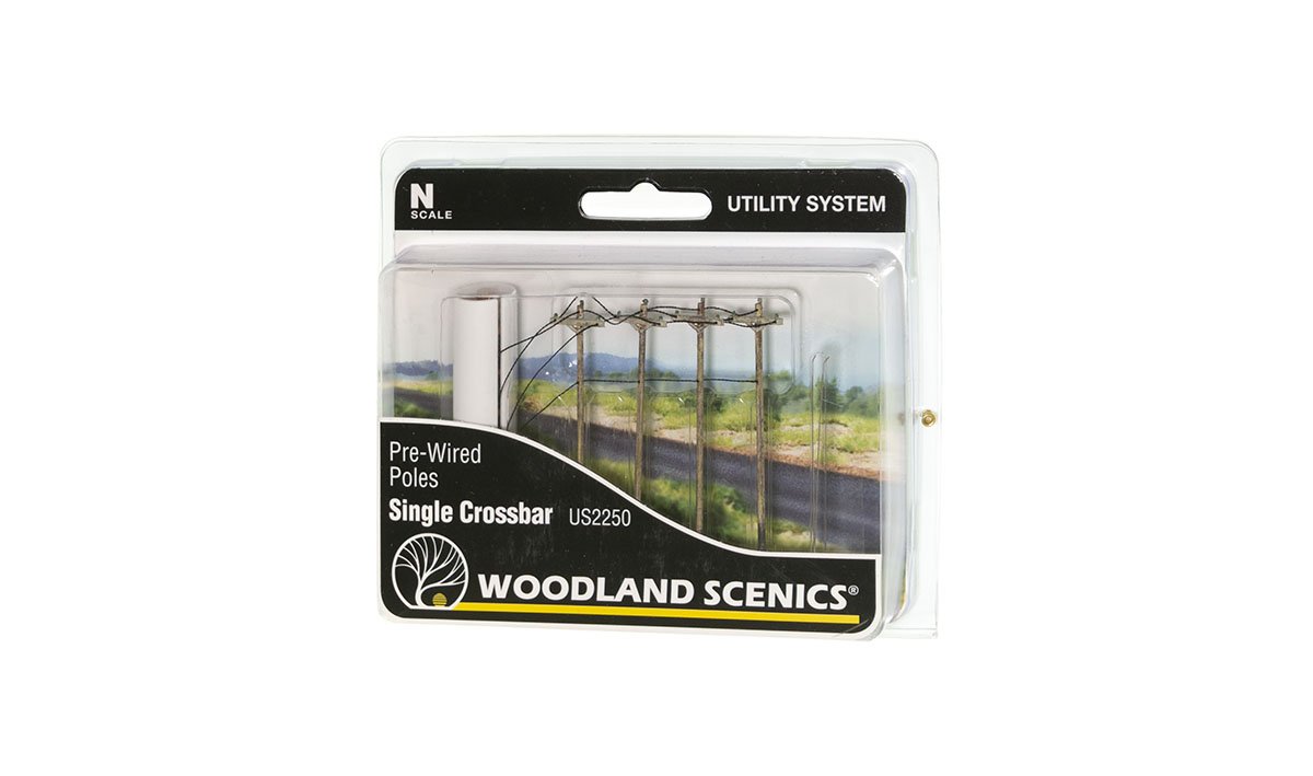 Woodland Scenics N Wired Poles Single Crossbar - WOOUS2250