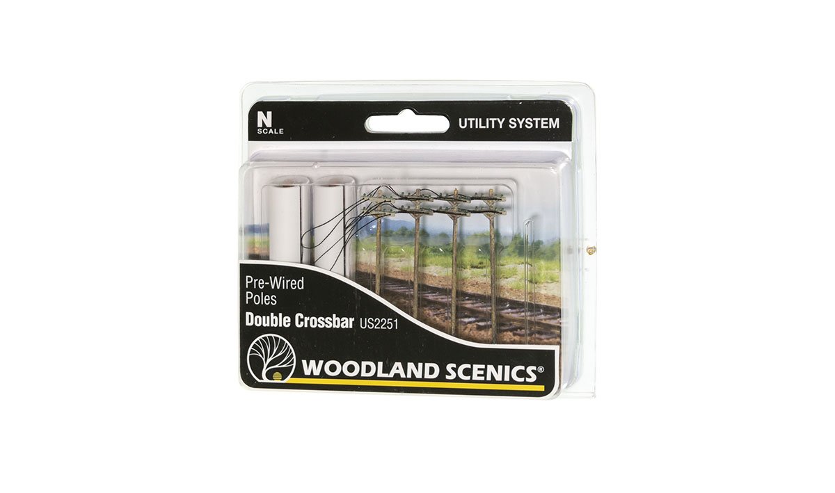 Woodland Scenics N Wired Poles Double Crossbar - WOOUS2251